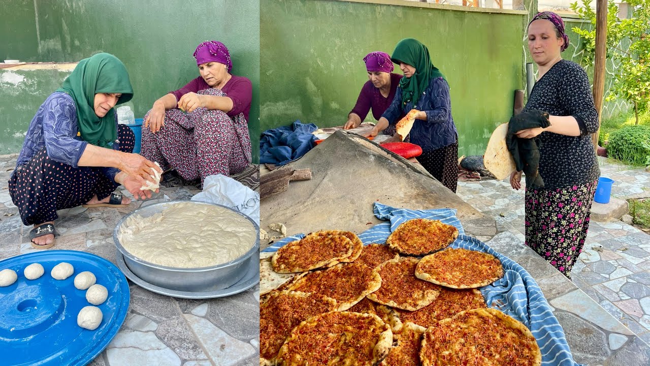 YENGEM İLE HALAM KÖY EKMEĞİ BİBERLİ EKMEK YAPIMI ~ ABİM İLE YENGEM İSTANBUL'A GİDİYOR