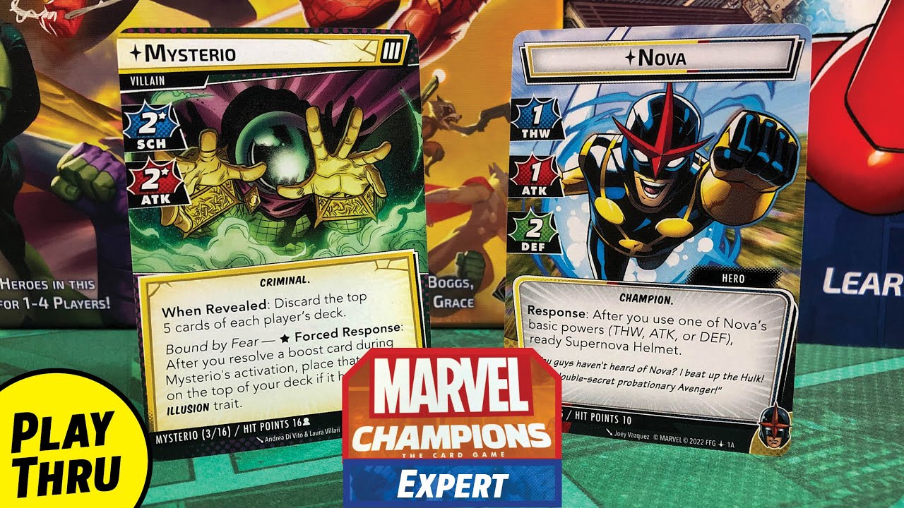 NOVA vs Expert MYSTERIO  |   Marvel Champions Solo Playthrough