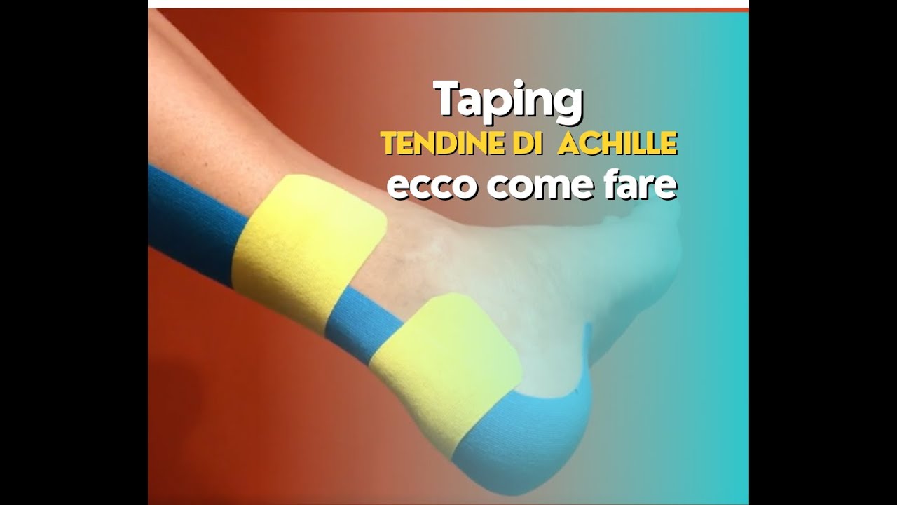 Applicazione di taping per il tendine di Achille