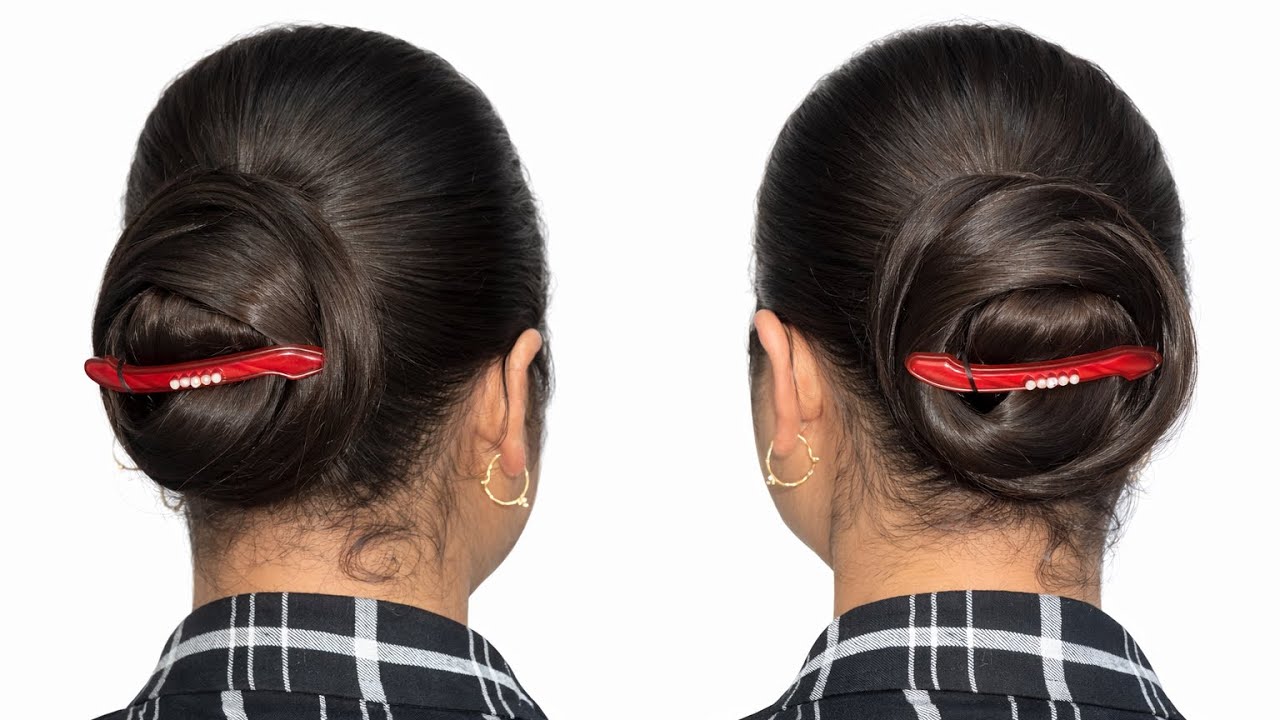 1 Minute Easy Bun Hairstyle 😍 | Simple Clutcher Juda Trick | Daily Hairstyle