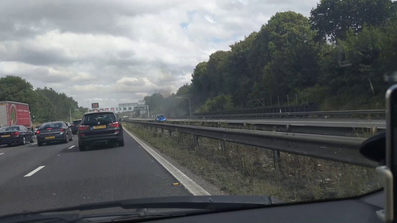 Car on Fire on the M1 Northbound