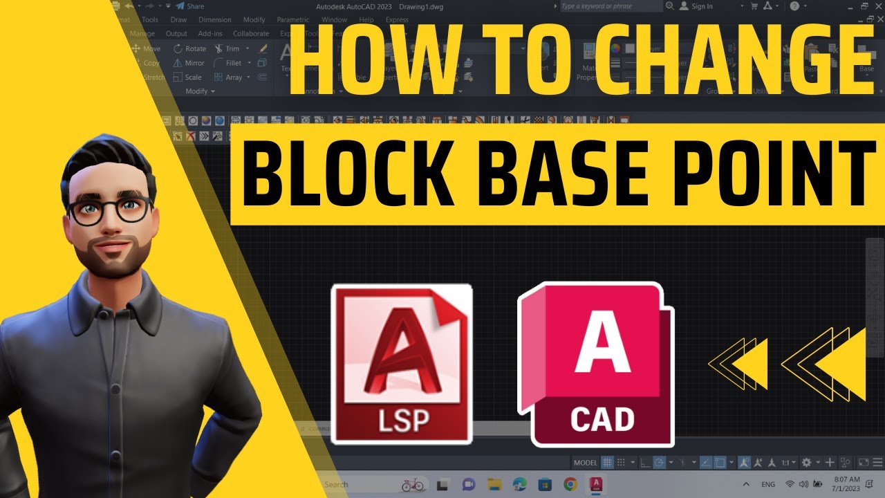 How to quickly change Block Base Point in AutoCAD using an AutoCAD Lisp