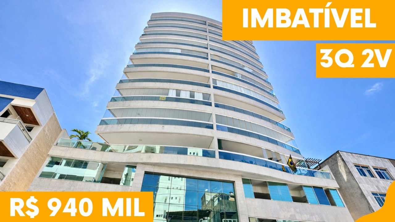 R$ 940 mil. Preço imbatível. Apartamento 3 quartos e 2 vagas na Praia do Morro