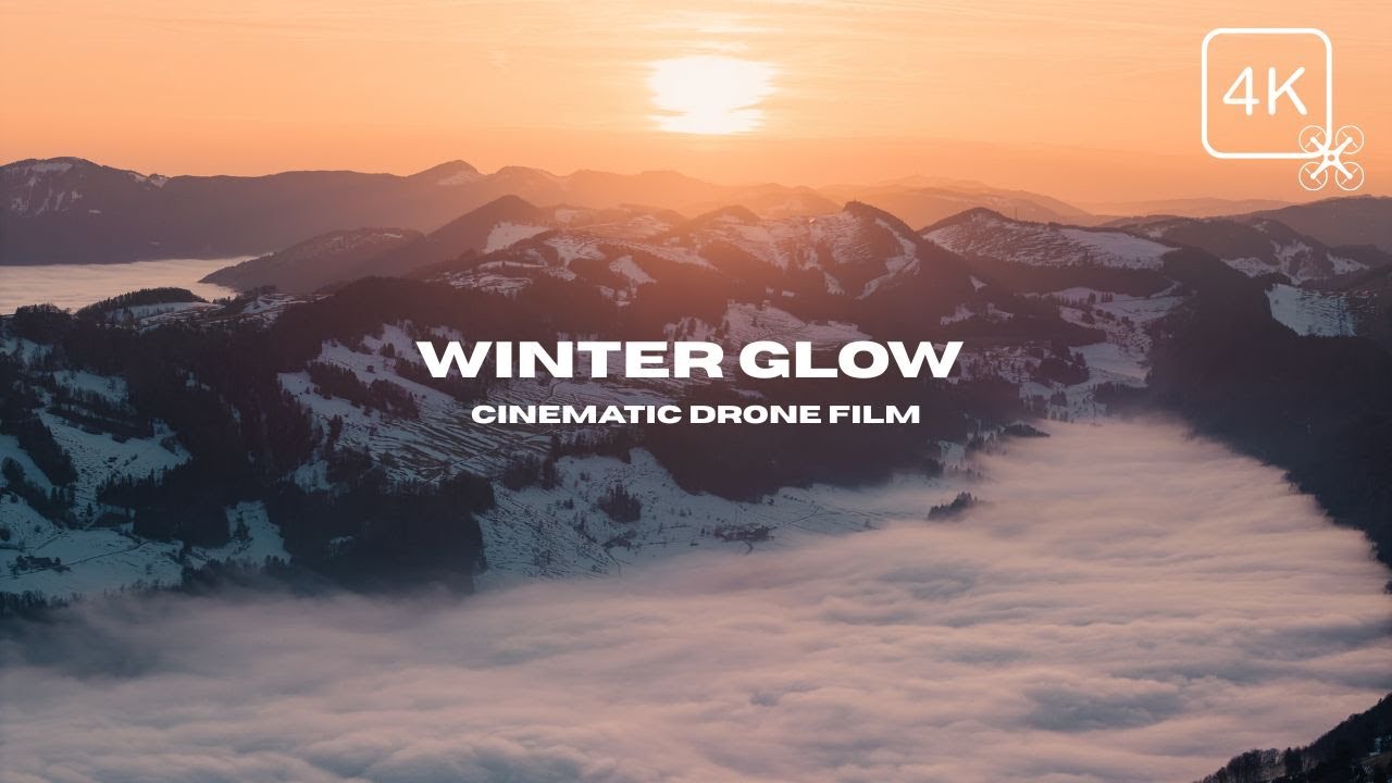 Dusk Above the Clouds 4K - Calming Winter Drone Film & Ambient Music