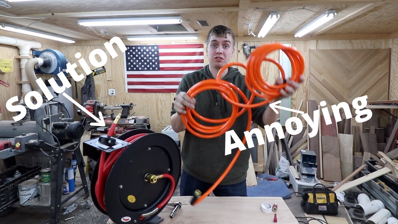 How To Setup An Air Hose Reel *Best Air Compressor Setup*