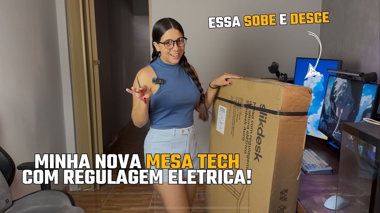 MESA TECH dos SONHOS! 😍Com regulagem elétrica - Slikdesk Aura!
