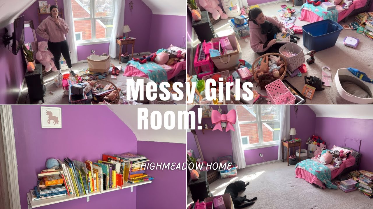 Messy Girls Room! Clean With Me//Clean & Organize Little Girls Room! 🎀 