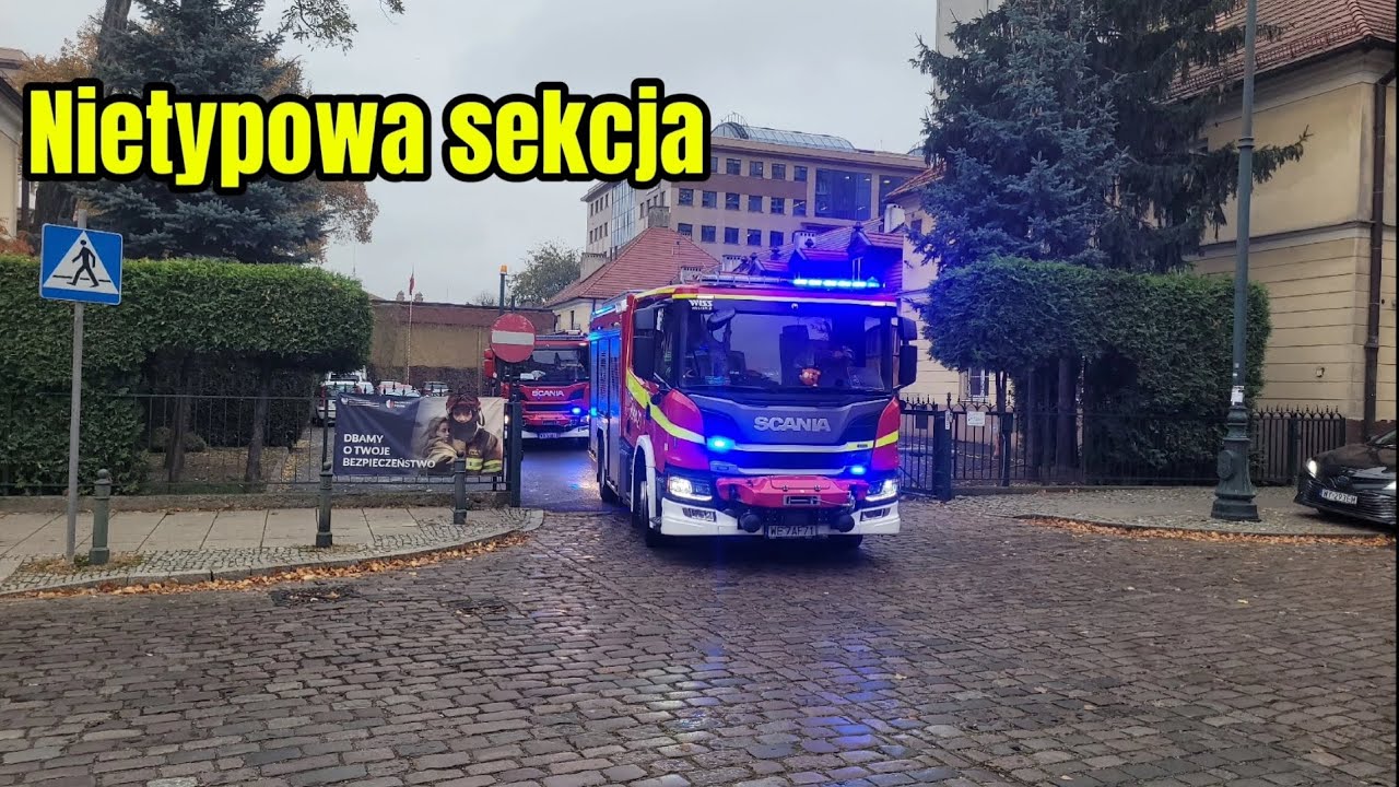 [Trąby][2xGBA]Wyjazd alarmowy 304[W]21 i 250[W]21 do wypadku komunikacyjnego. JRG 4/ A Poż Warszawa.