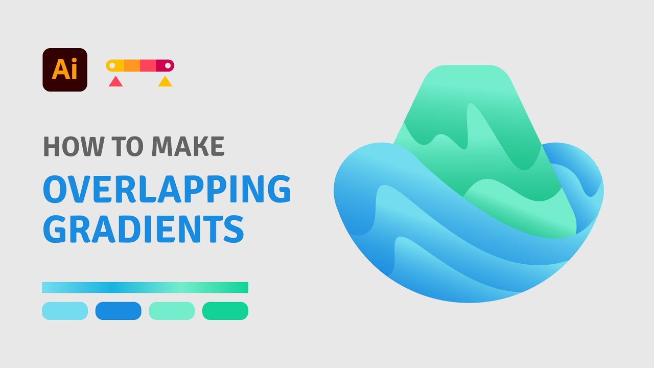 How to Create Overlapping Gradient Fluid Logo Tutorial | Adobe Illustrator