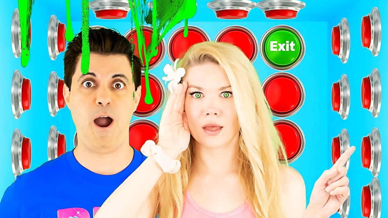 100 MYSTERY BUTTONS only ONE lets you ESCAPE | Don’t choose the WRONG MYSTERY BUTTON | BFF BESTIES