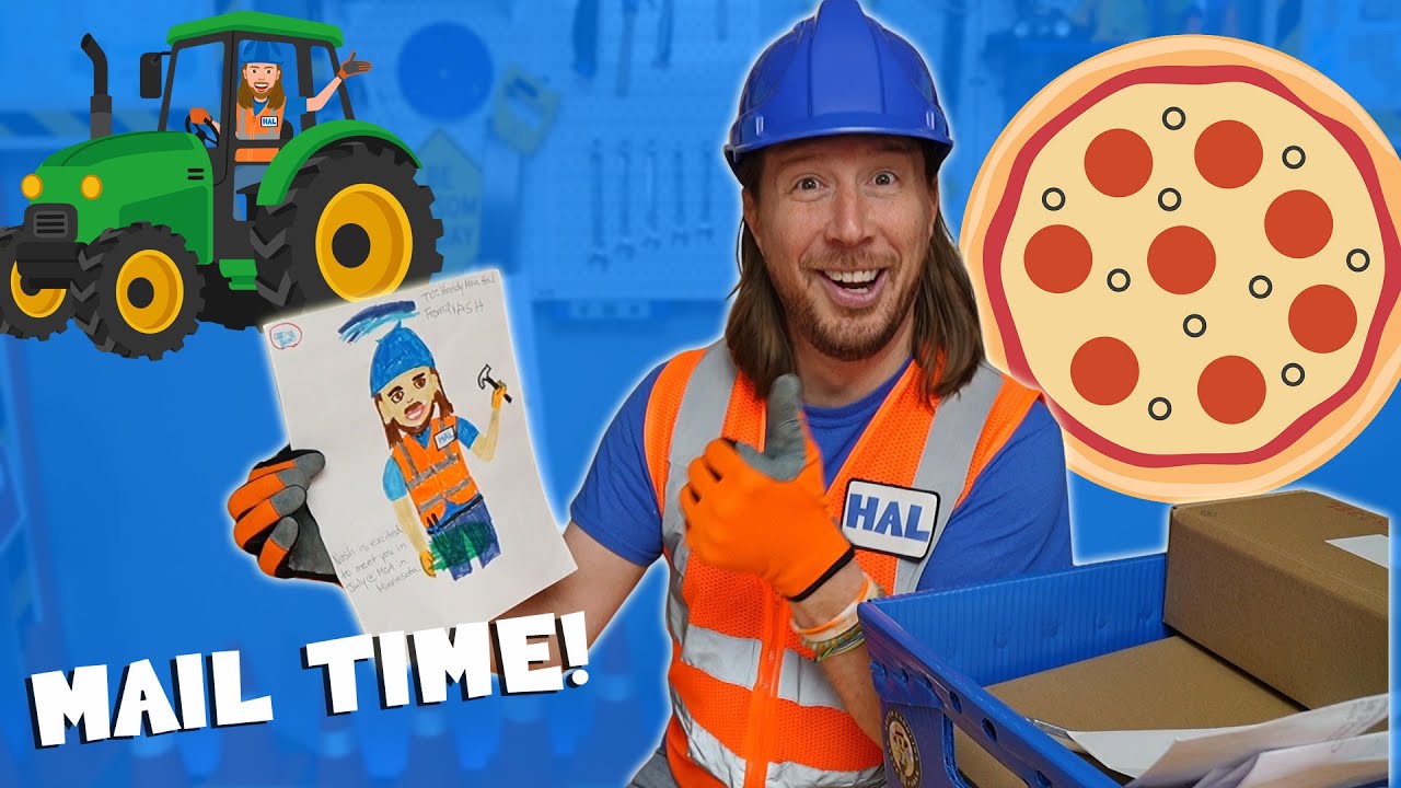 Handyman Hal checks the Mail | Tractors and Pizza for Kids