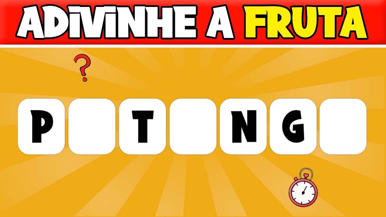 🍎 Adivinhe as FRUTAS sem as VOGAIS! Será que você acerta? 🍍 #quiz