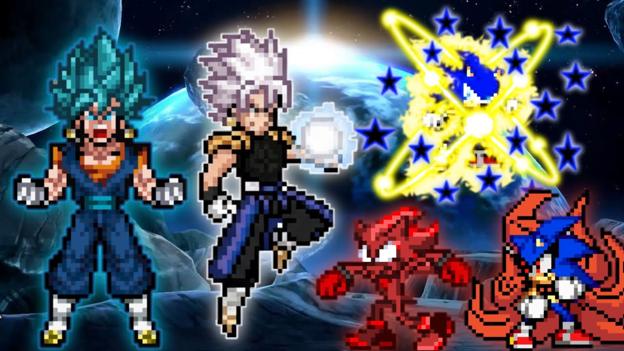 Вегито + Гогито ОП против Sonic Chaos V4 JVL OP(AF) и Shadow OP и Sonic Baryon OP в Jump Force Mugen
