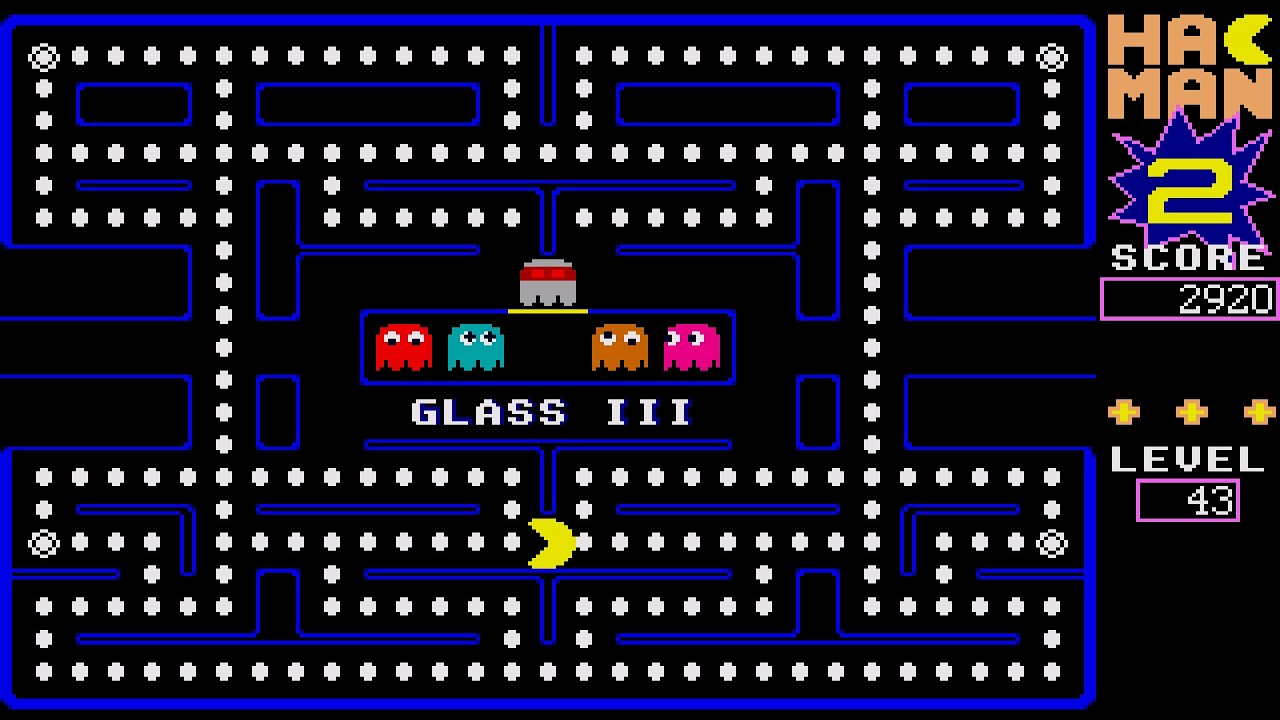 ATARI ST GLASS III 3 MAZE BLOCKS LEVEL 43 HACK HACMAN II HAC MAN 2 PACMAN PAC MAN CLONE David Bagget