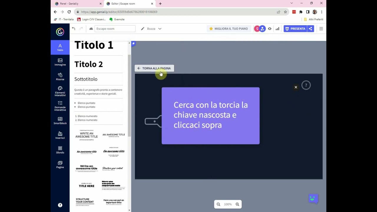 Corso super veloce di Genially: realizziamo una escape room