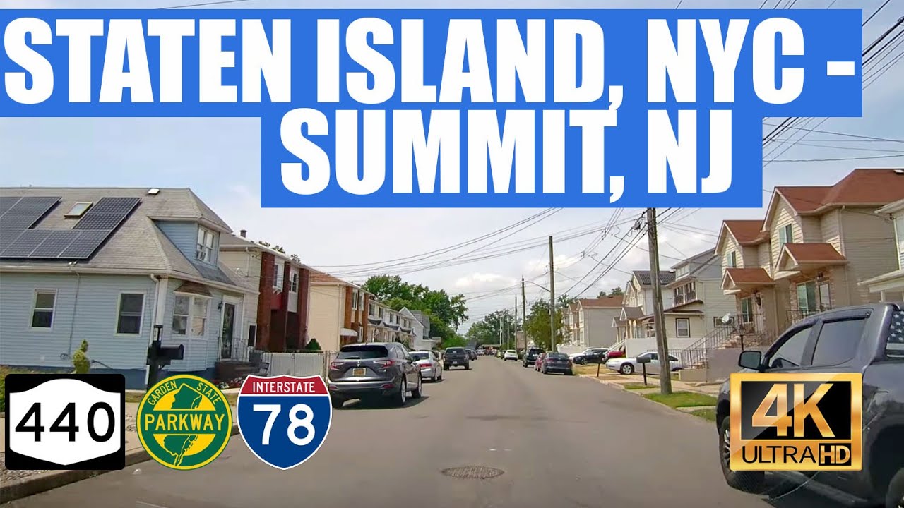 Driving Staten Island NYC to Summit NJ via NY-440, Garden State Parkway & I-78 (4K)
