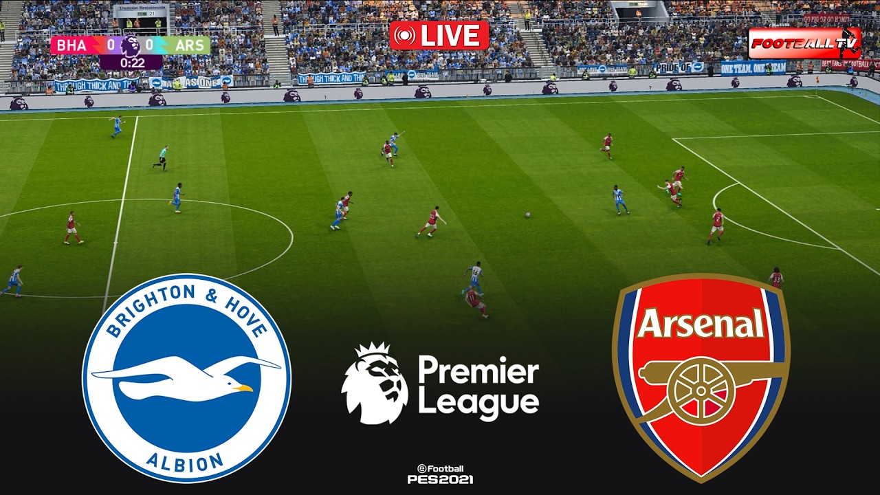 🔴LIVE : Brighton vs Arsenal - Premier League 2026 | Pes 21 Gameplay Simulation