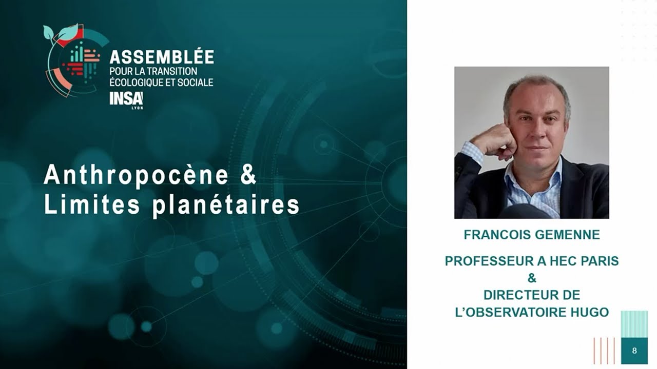 Anthropocène & limites planétaires par François Gemenne