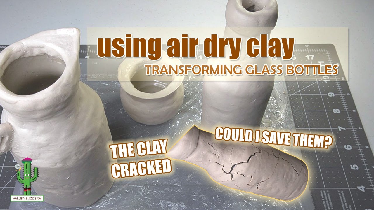 Transforming Glass Bottles with Air Dry Clay #usingclay #DIYprojects #DIYfail