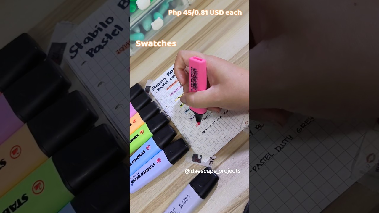 🌈Swatching Stabilo Boss Pastel Additional Colors #highlighter #stabilohighlighter #stabilopastel