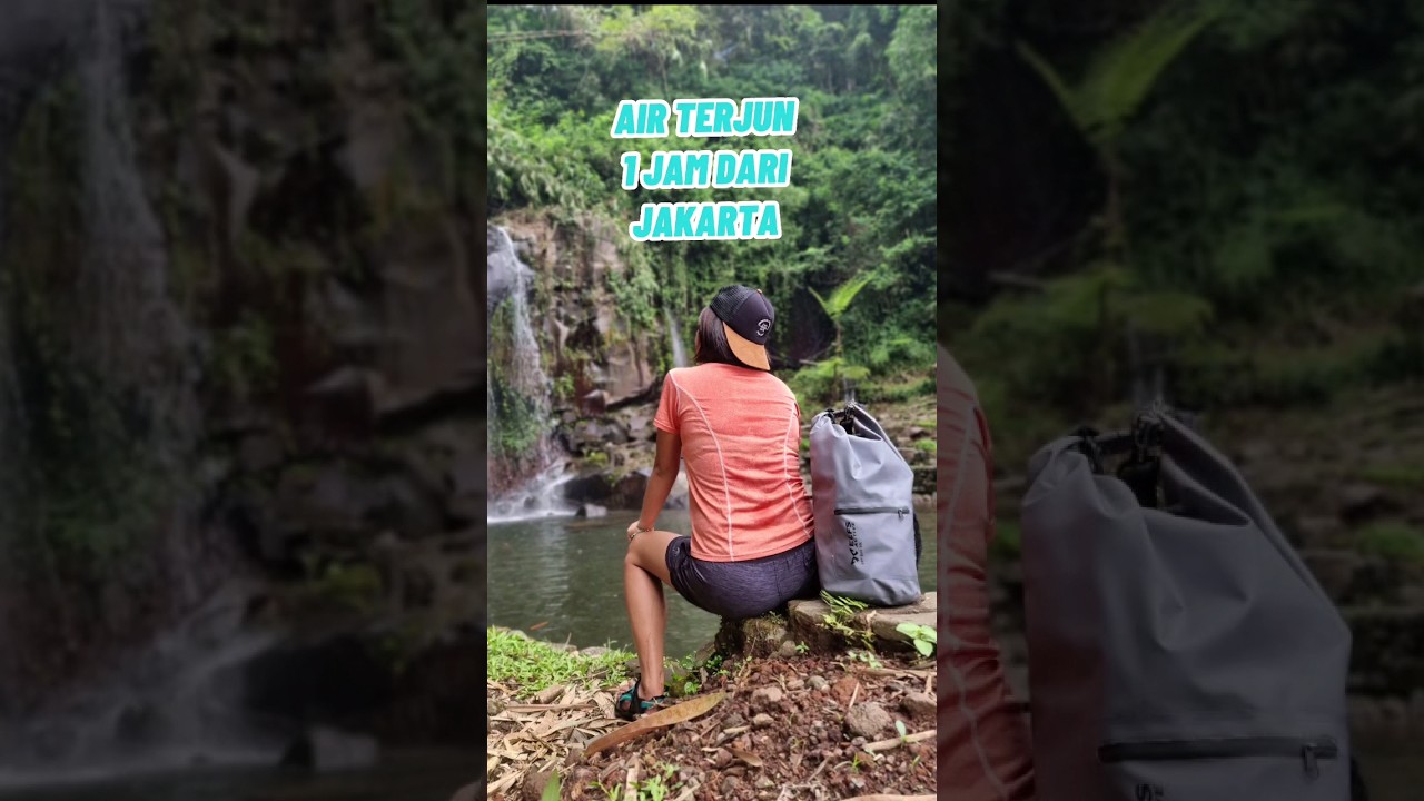 Air terjun 1 jam dari Jakarta.📍#curug putri pelangi  #bogor Dry bag, kaos, topi : #elfsactive