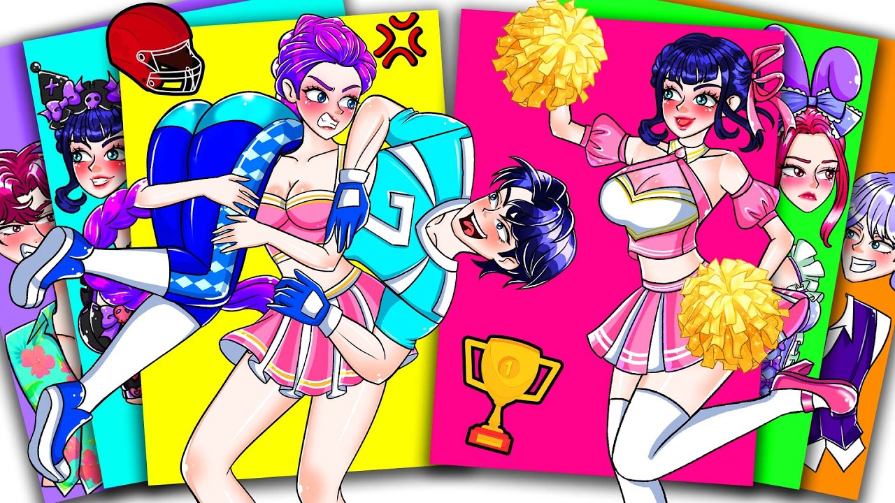 Love Of Cheerleader RUMI ZOEY x Player JINU - HUNTRIX SAJA BOYS KPOP DEMON HUNTERS Sticker Book DIY