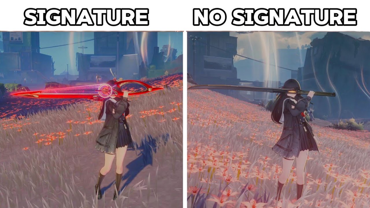 Chisa With Her Signature Weapon vs Without Side by Side | Wuthering Waves