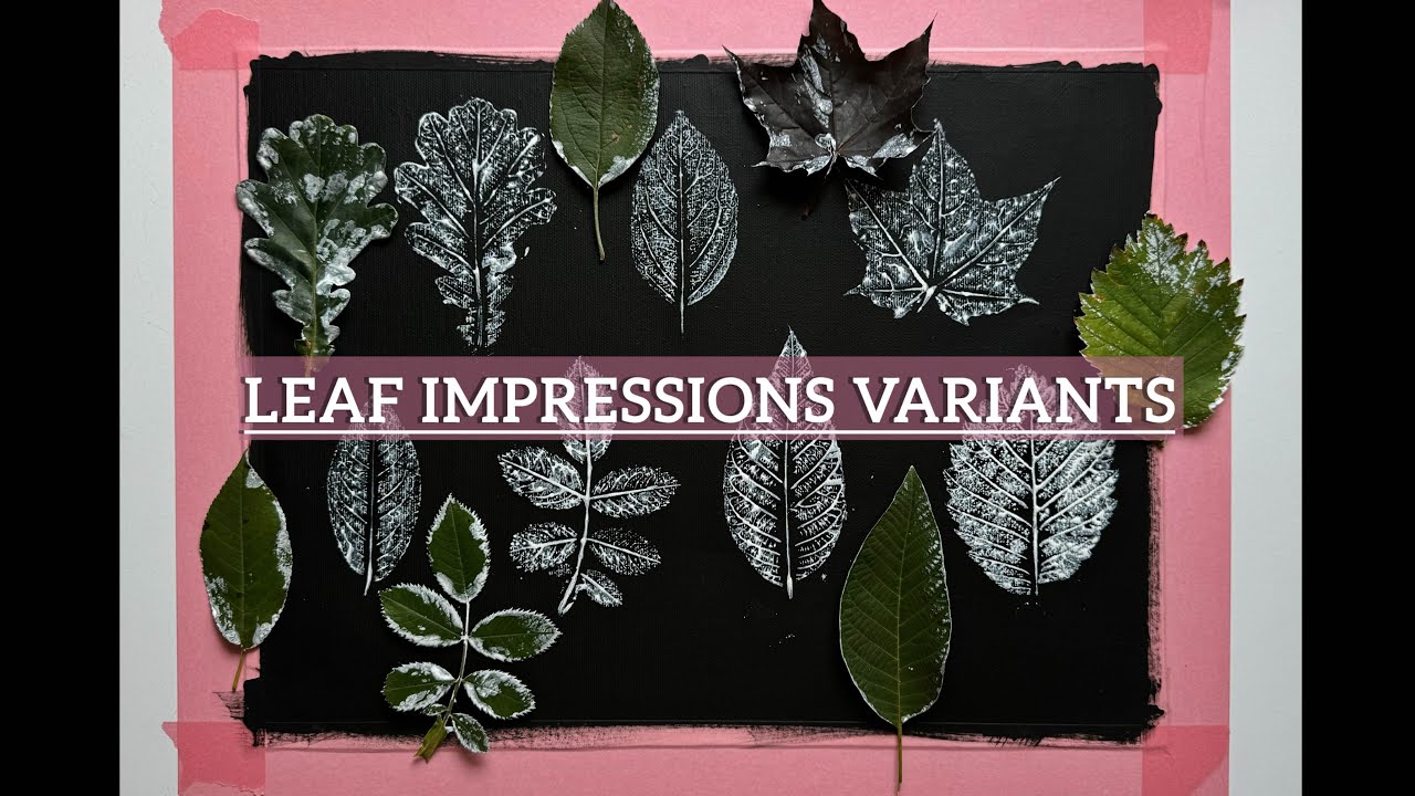 Leaf impressions of different plants / Leaf imprints / Leaf painting ideas / Botanical
