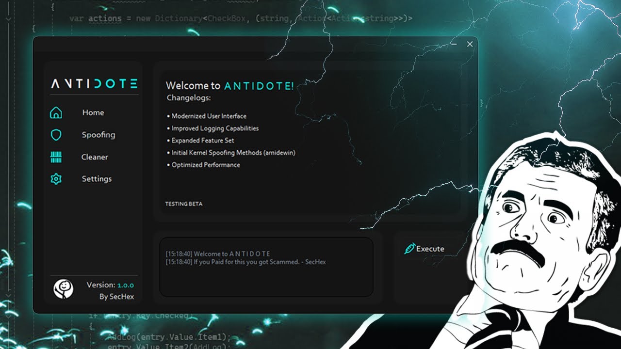 A N T I D O T E  - V1.0 🔒FREE HWID Spoofer + TEMP & PERM Spoofing