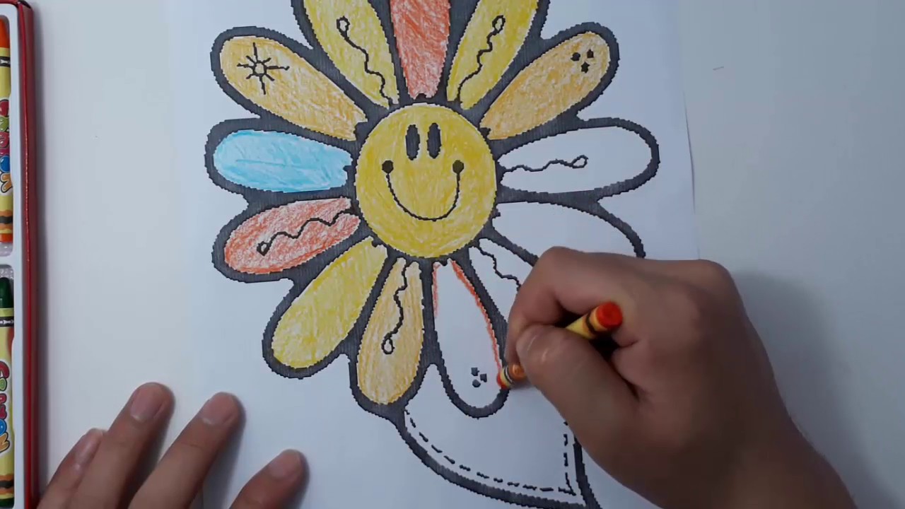 Coloring a flower with Coloring Lab - Coloring tutorial for kids