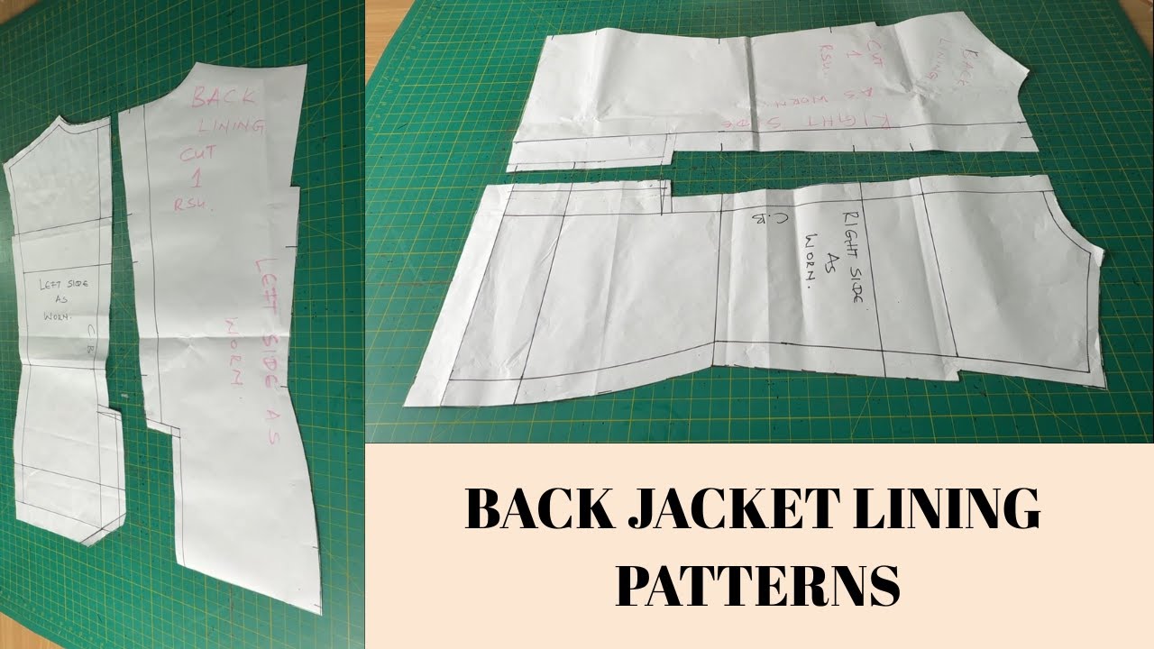HOW TO CREATE THE PATTERNS FOR THE BACK JACKET LINING