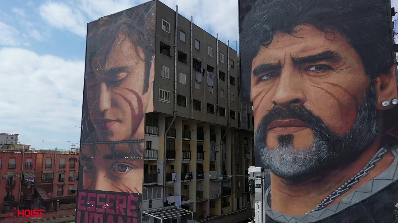 Hoist, supporto logistico a Jorit per il restauro del murales di Maradona