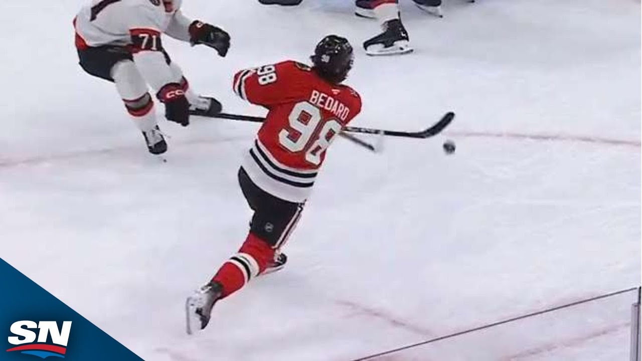 Connor Bedard Snipes Bar Down Goal With Perfectly Placed Shot