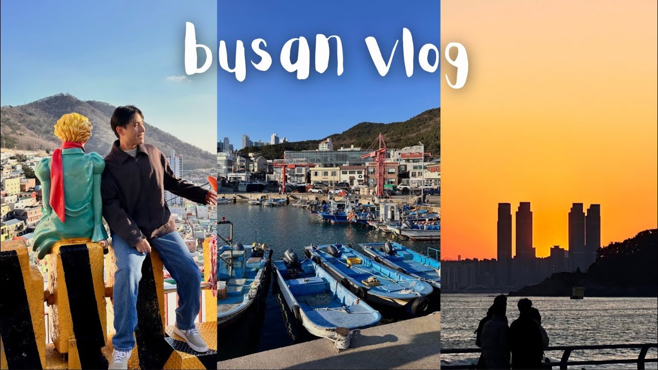busan vlog 🇰🇷 sunsets, seafood, sky tower, beach trains, culture villages, souvenirs