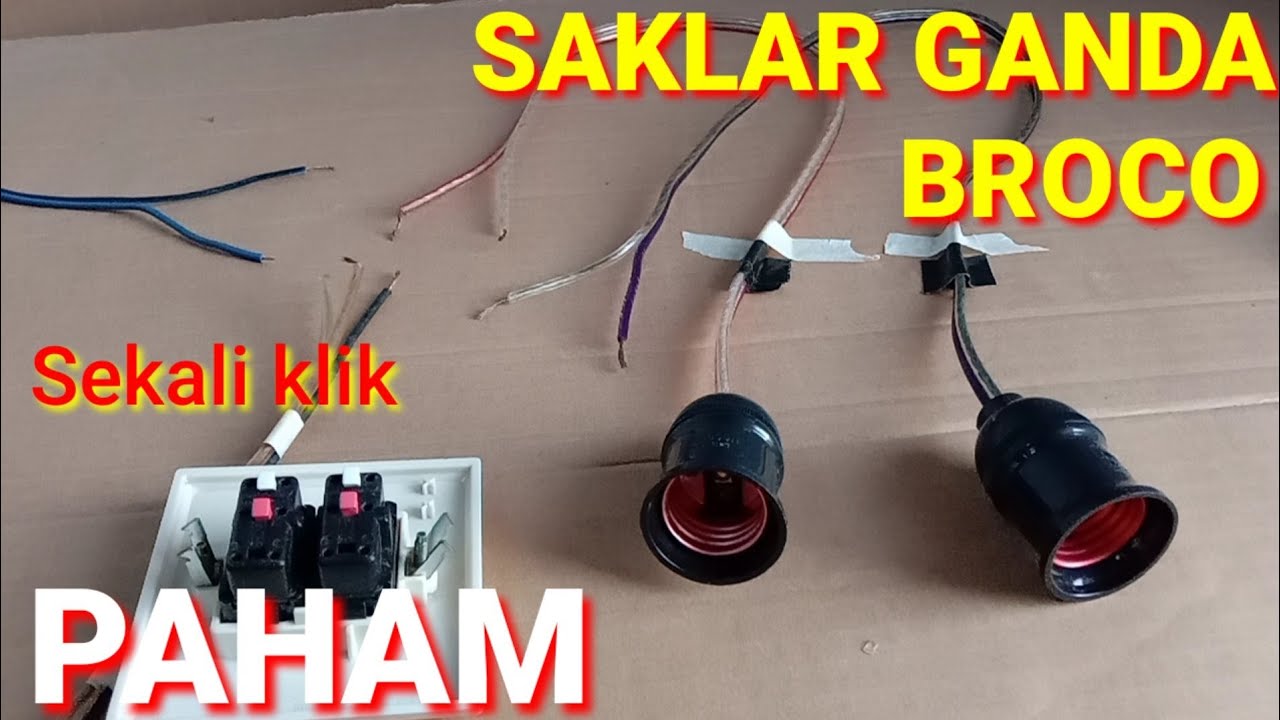 CARA Pasang Saklar Ganda Broco  2 lampu# Tutorial Listrik.
