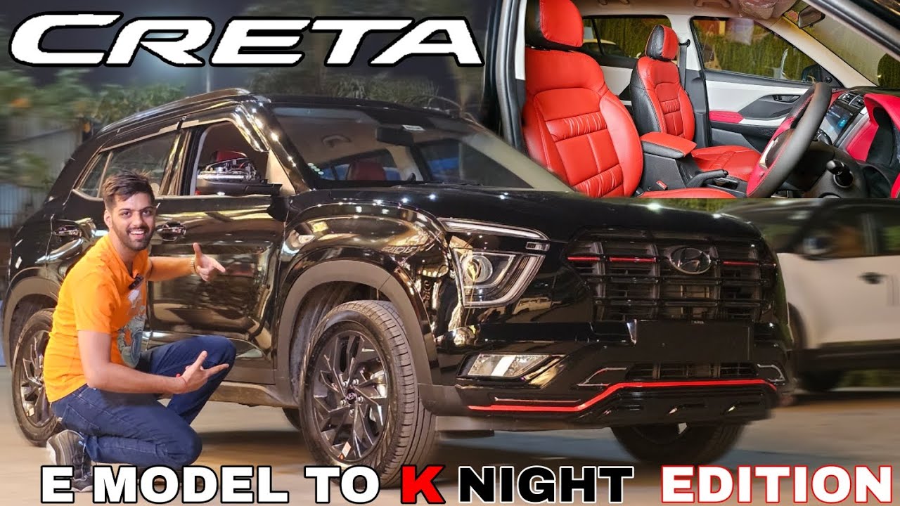 CRETA E MODEL UPGRADED TO KNIGHT PLUS ➕️  WITH RED INTERIOR & AUDISON AUDIO UPGRADE 📞9820187037