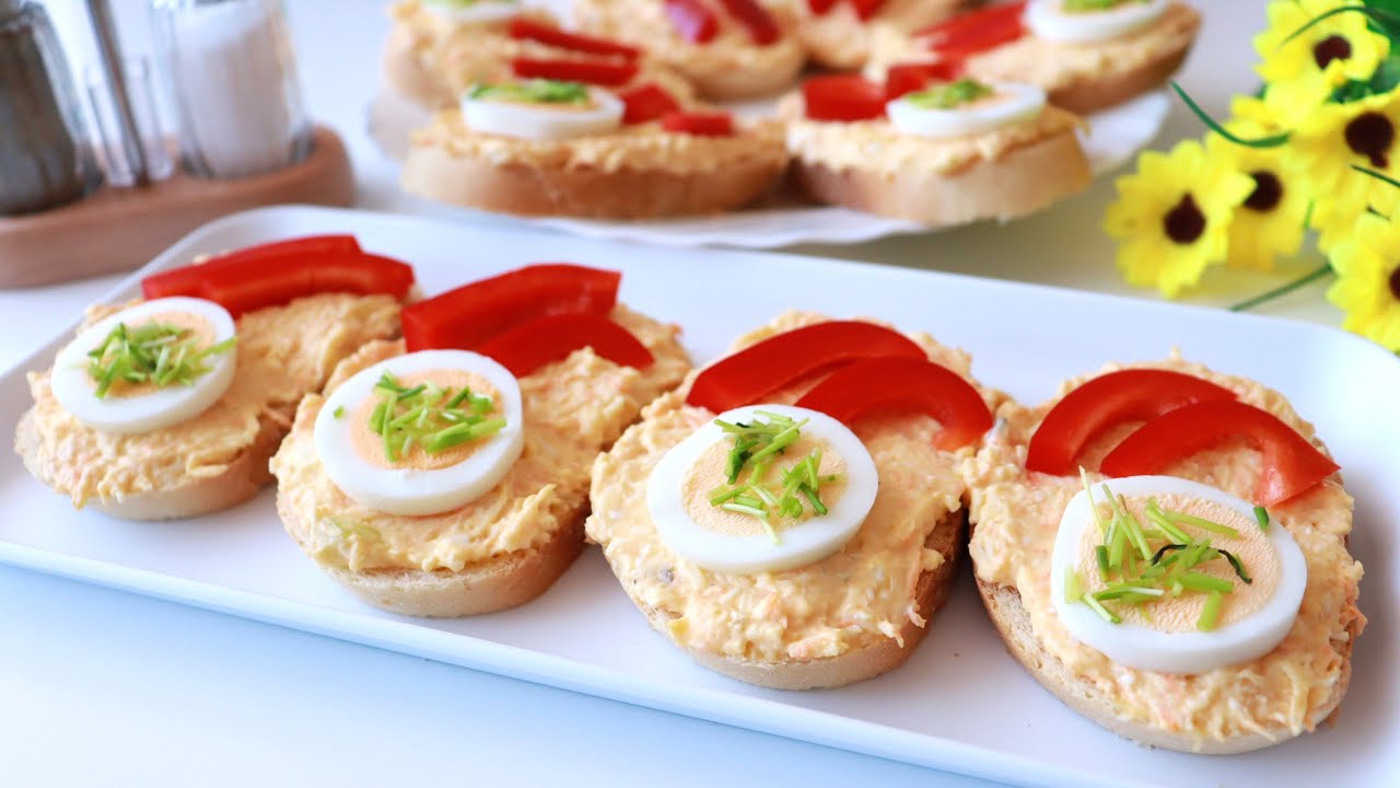 CHLEBÍČKY S VÝBORNOU VAJÍČKOVOU POMAZÁNKOU, SKVĚLÝ A JEDNODUCHÝ RECEPT! Lahodný TV