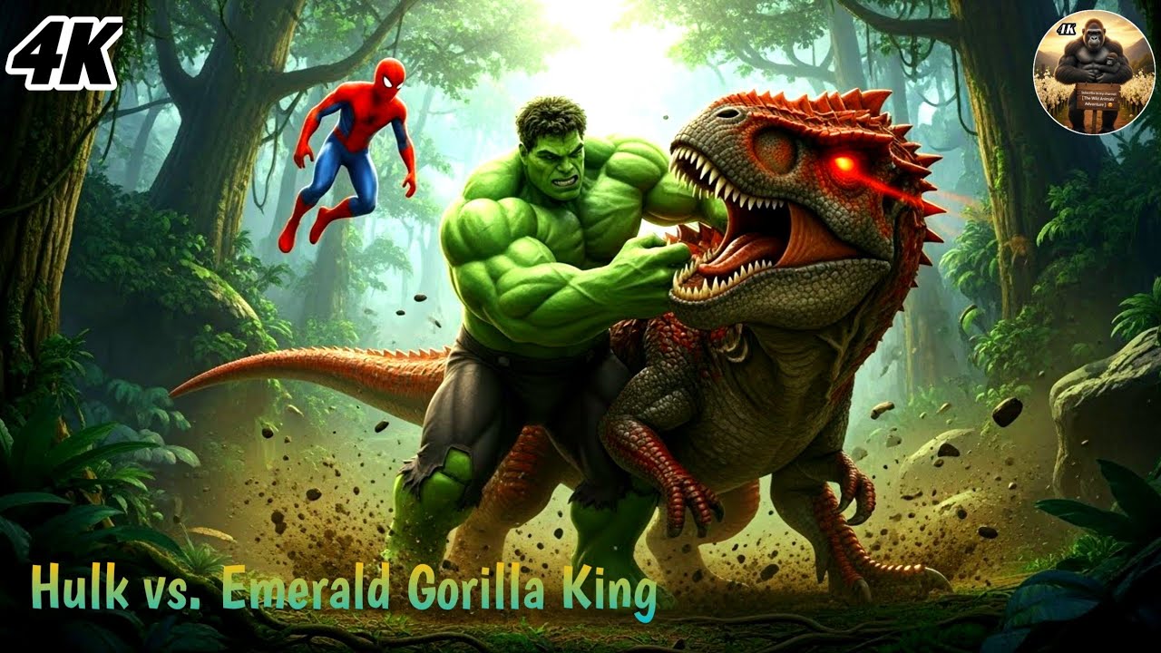 “Bone-Breaker Beast vs Hulk & Spider-Man | Epic Jungle Battle in 4K #TheWild AnimalsAdventure #hulk 