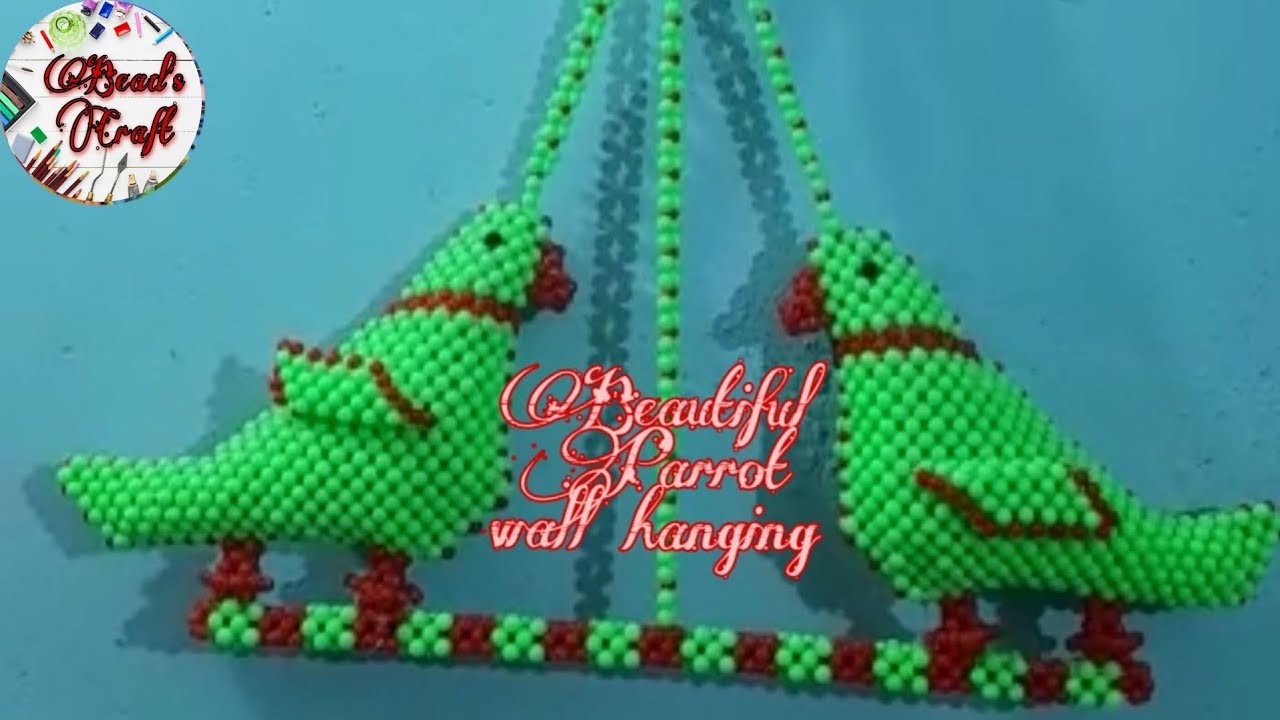 How to make beaded parrot wall hanging ? / Parrot jhumar/ Beads tutorial - Bead's Craft