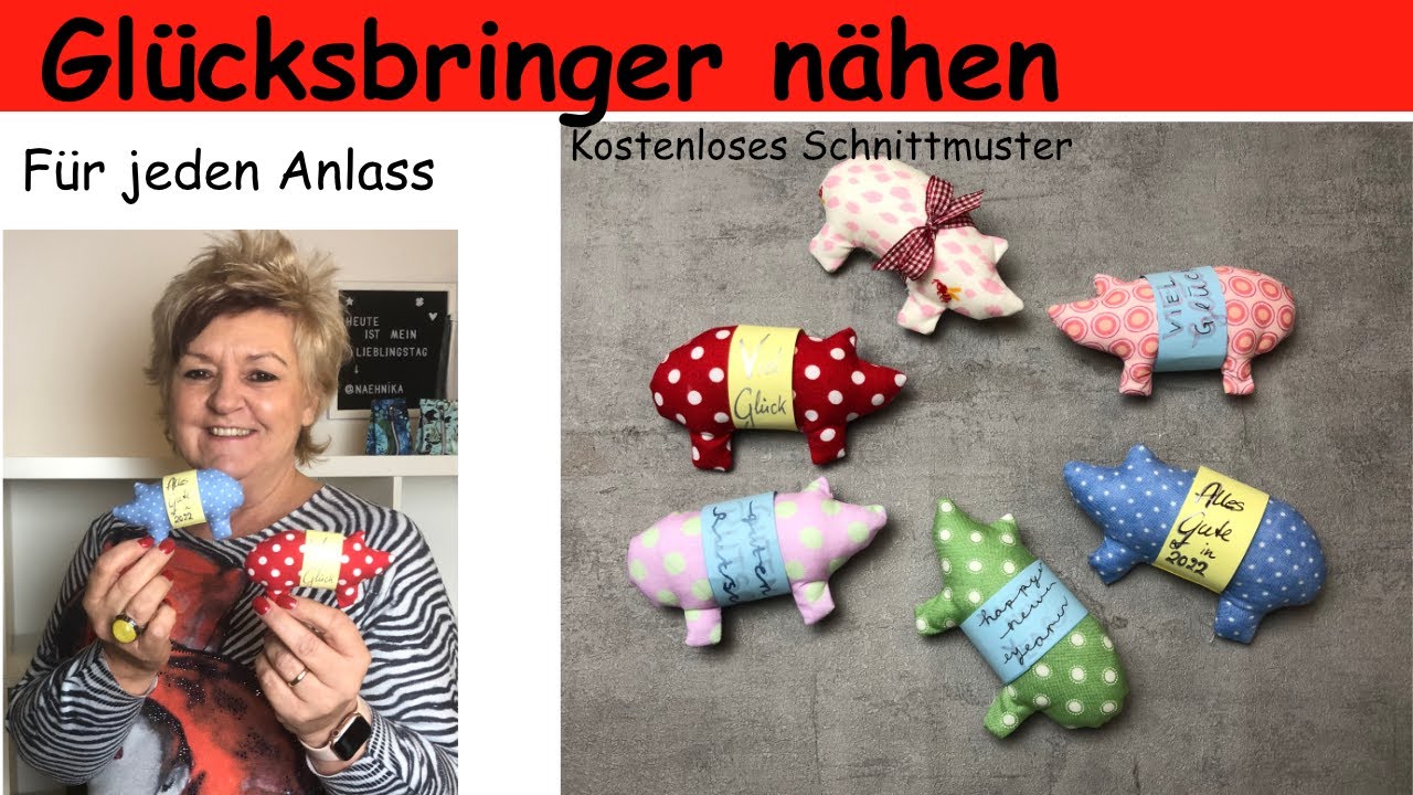 Glücksschweinchen nähen, als Geschenk für jeden Anlass
