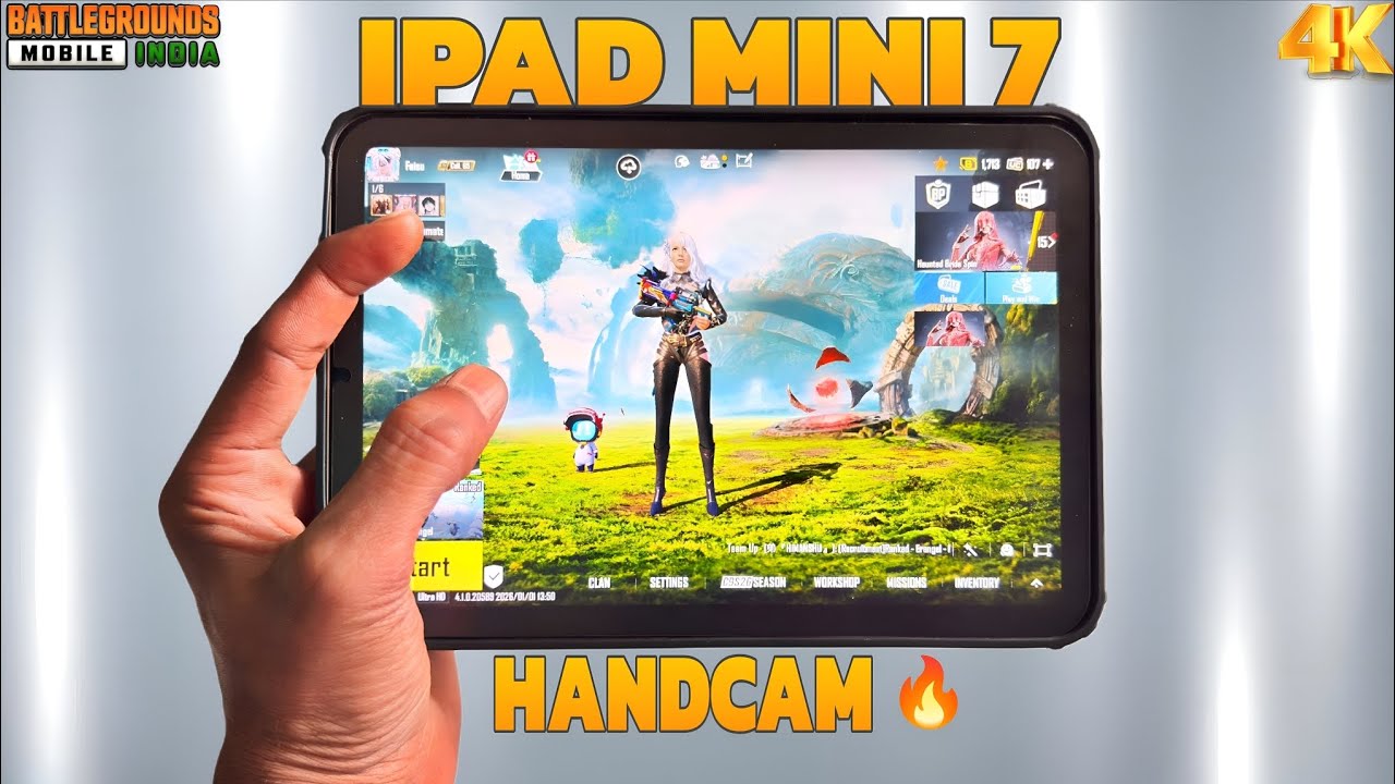 IPAD MINI 7 PUBG HANDCAM 🔥PUBG TEST ♥️ HDR + EXTREME 🔥 4 FINGERS CLAW+ FULL GYRO ♥️ BEST SENSITIVITY