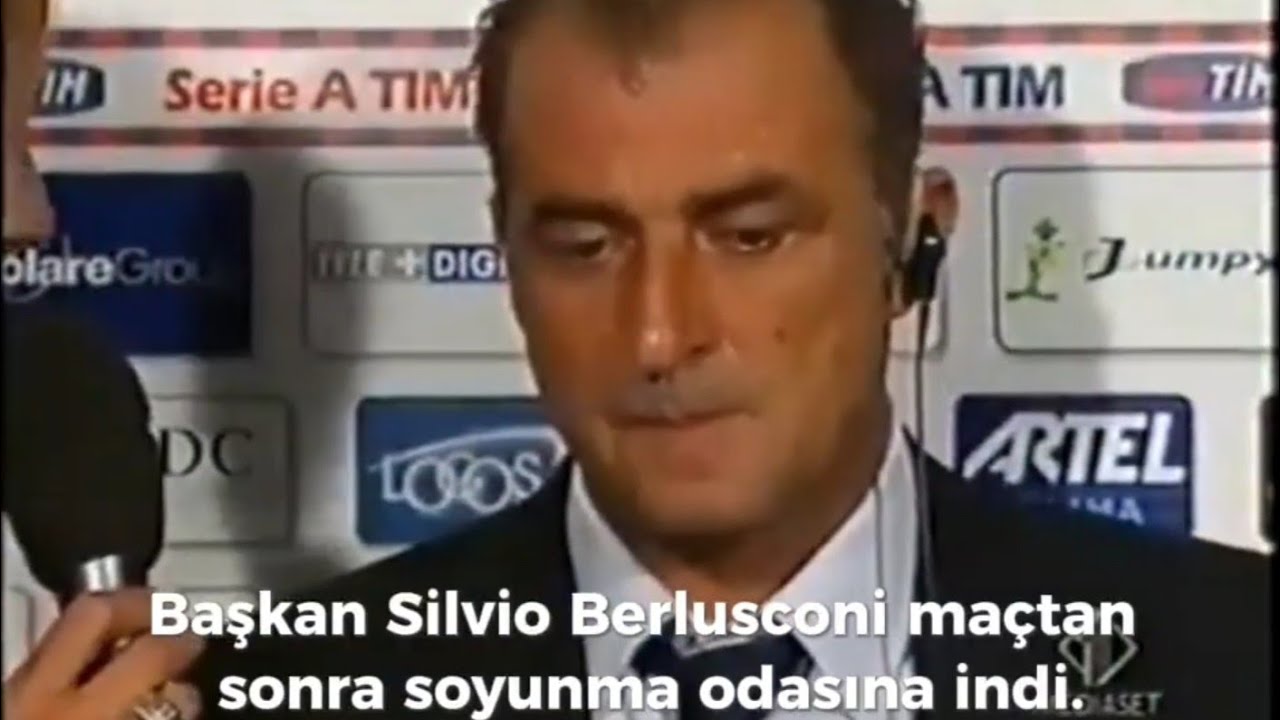 Fatih Terim Controcampo Programında italyanca konuşuyor. Milan 5-2 Fiorentina maçın ardından. 2001