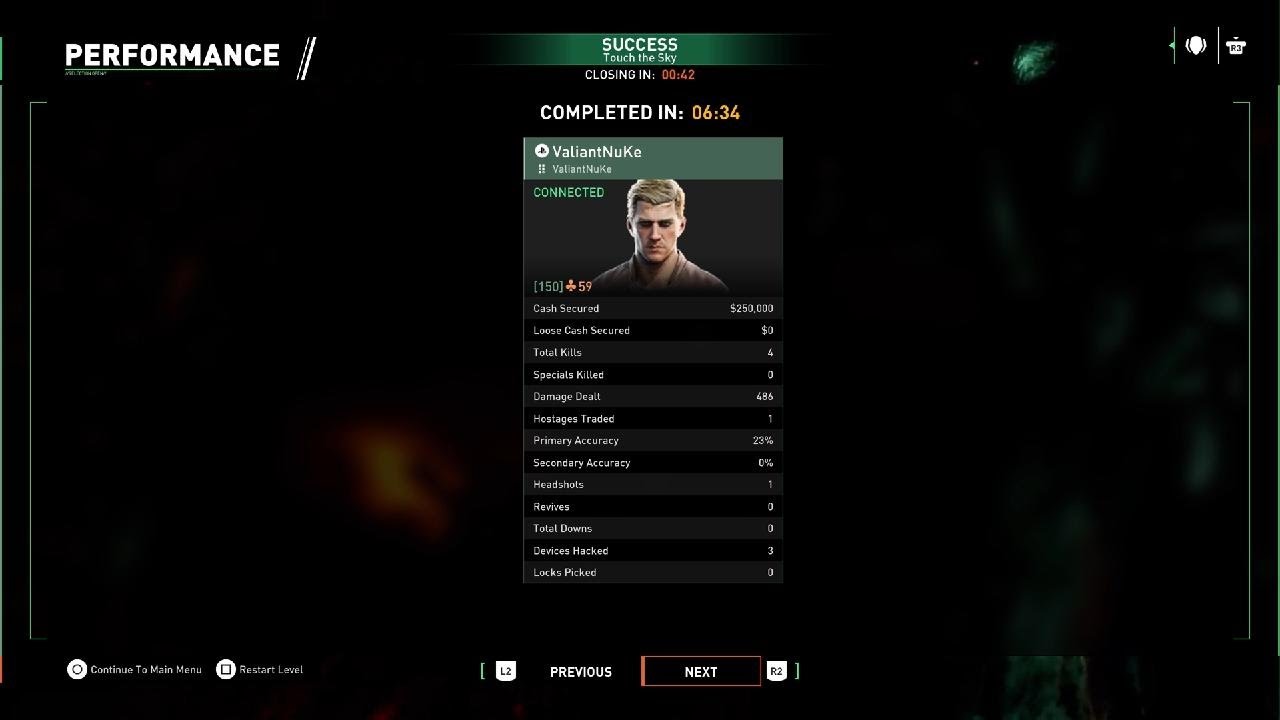PAYDAY 3 Touch The Sky WR PS5