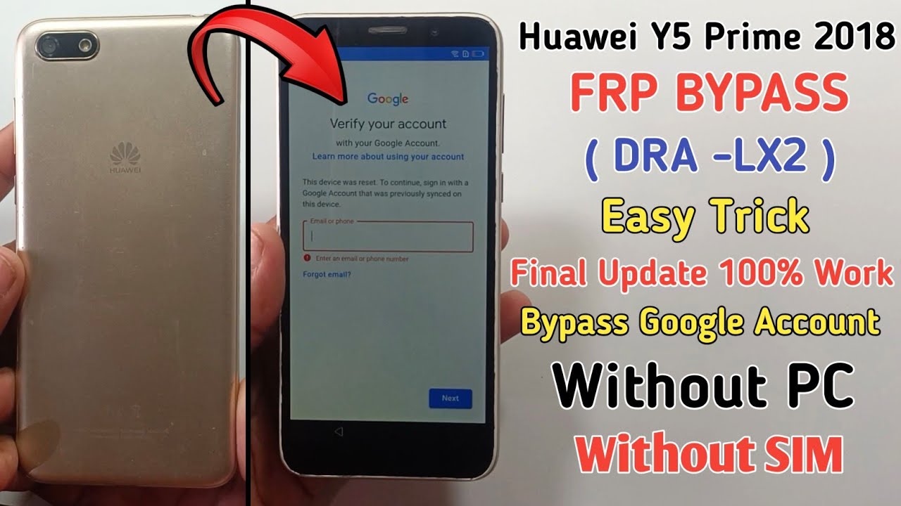 Huawei Y5 Prime 2018 FRP Bypass Final Update 2024 | Huawei DRA-LX2 Bypass Google Account