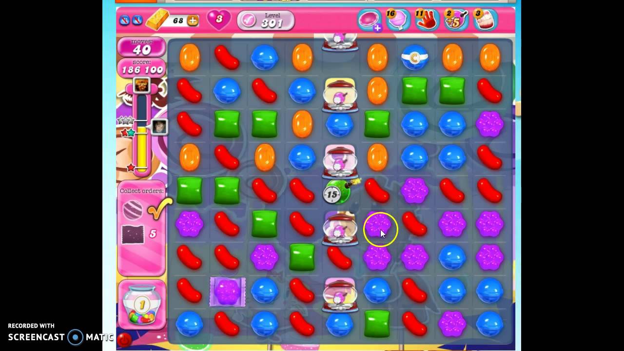 Candy Crush Level 301 w/audio tips, hints, tricks