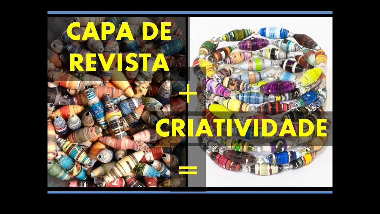 Contas de Papel de capa de revista e embalagens - Upcycling para bijuterias ecol&oacute;gicas