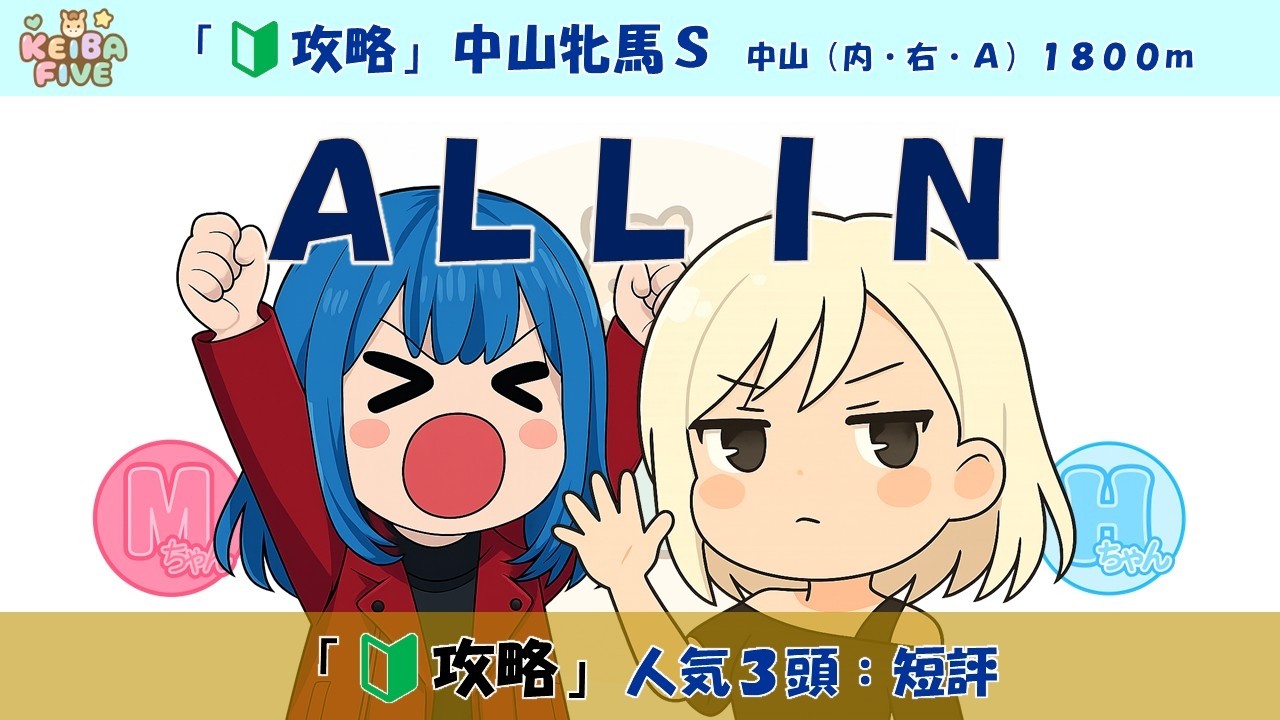 【中山牝馬Ｓ2026】どの人気馬に全部BET？