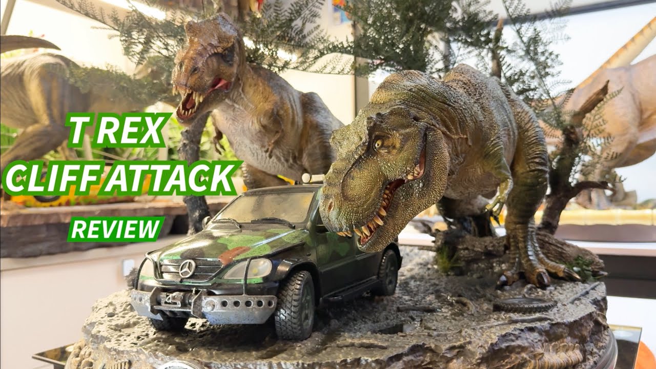 Prime 1 Studio The Lost world Jurassic Park T Rex Cliff Attack 1/15 Statue Review!