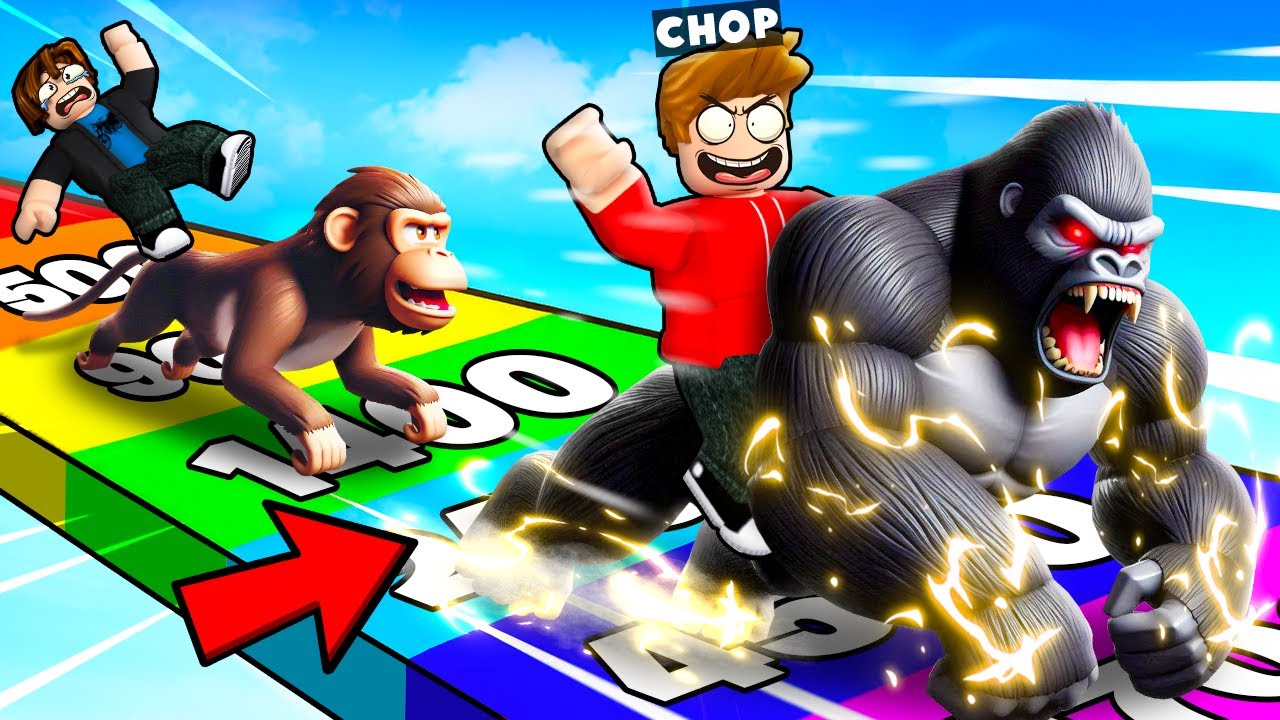 ROBLOX CHOP AND FROSTY RIDE GORILLAS TO THE FINISH