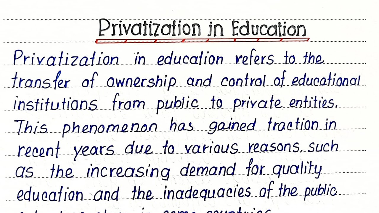 Privatization In Education Essay | Paragraph On Privatization in Education | #makeducation